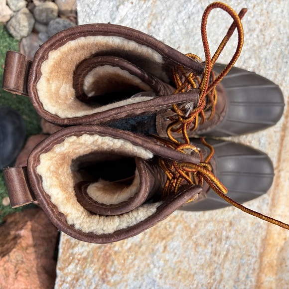 L.L. Bean Wool Lined Bean Boots Womens 9 Plaid Duck Boots Made USA - Picture 2 of 10